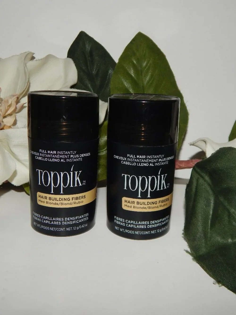 2 TOPPIK Medium Blonde 12g  .42oz Hair Building Fibers - Sealed
